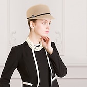 cheap Party Hats-Retro 100% Wool Hats with Metal 1pc Casual Headpiece