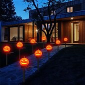 billige Halloween utendørs-utendørs solcelledrevne gresskarlys halloween dekorativ sti lys for hage hage plen landskap ferie lys 1/2 stk
