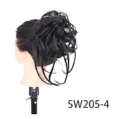 abordables Queue-de-cheval-chignon désordonné morceau de cheveux super long ébouriffé chignon extensions chignon cheveux ondulés wrap queue de cheval postiches cheveux chouchous avec élastique bande de cheveux pour femmes