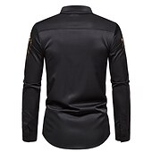 abordables camisas de esmoquin para hombre-Hombre Camisa camisa de baile Graphic Diario Negro Blanco Todas las Temporadas Ropa Estampado