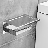 お買い得  トイレットペーパーホルダー-多機能トイレット ペーパー ラック 304 ステンレス鋼ロール ペーパー タオル ラック大/小ミラー明るい明るい色