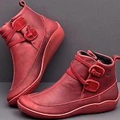 cheap Ankle Boots-Women&#039;s Brown Casual Ankle Boots with Double Buckle Straps - Comfortable Everyday Footwear for Fall and Winter