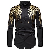 abordables camisas de esmoquin para hombre-Hombre Camisa camisa de baile Graphic Diario Negro Blanco Todas las Temporadas Ropa Estampado
