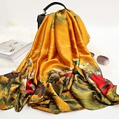 economico Sciarpe-sciarpa di seta delle donne di inverno della stampa di modo della signora della spiaggia dello scialle sciarpe caldo liscio foulard hijab femminile