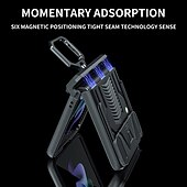 levne Pouzdra pro Samsung-telefon Carcasă Pro Samsung Galaxy Z Flip 4 Z Flip 3 Pro náročný provoz Držák na prsteny Magnetické Chránič objektivu fotoaparátu Jednobarevné PC