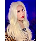 お買い得  映画キャラクターウィッグ-エルザロングブロンドカーリーウィッグ女性のためのコスプレアニメパーティーハロウィンかつら