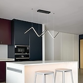 cheap Island Lights-LED Pendant Light 90 cm Island Lights Dimmable Line Design Aluminum Stylish Minimalist Painted Finishes Nordic Style Dining Room Kitchen Lights 110-240V ONLY DIMMABLE WITH REMOTE CONTROL