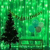 お買い得  プラグイン式電源-屋外クリスマスウィンドウライト 3x3m-300led プラグイン 8 モードカーテンライト 9 色リモートコントロールウィンドウ壁掛けライト クリスマスの装飾のための暖かい白 rgb 寝室の結婚式のパーティーガーデン屋内