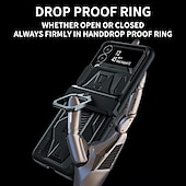 levne Pouzdra pro Samsung-telefon Carcasă Pro Samsung Galaxy Z Flip 4 Z Flip 3 Pro náročný provoz Držák na prsteny Magnetické Chránič objektivu fotoaparátu Jednobarevné PC