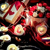 abordables Guirlandes lumineuses à piles-élégante réception de mariage fête 3m 20led amour coeur led guirlande lumineuse en bois guirlandes lumineuses pour fenêtre chambre intérieur extérieur décor décoration de fête de mariage de Noël