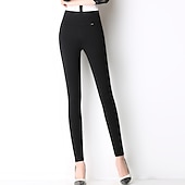 economico Leggings semplici-Per donna Normale Pantaloni Ghette Di tendenza Lunghezza intera Vita alta Tinta unica Fasciante in vita Sollevamento dei glutei Comfort Elasticizzato Giornaliero Per uscire Nero Bianco Vino Blu Reale