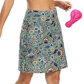 billiga Byxor, shorts och kjolar för kvinnor-Dam Blommig Botanisk Cykelkjol Cykel Kjolar Underdelar Bergscykling Vägcykling sporter 3D Tablett Cykel Snabb tork Fuktabsorberande Skog grön Rosa Elastan Kläder Cykelkläder