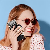 economico Cover Samsung-telefono Custodia Per Samsung Galaxy Z Flip 5 Z Flip 4 Z Flip 3 Copertura Posteriore Portatile Moda Protezione Completa Tinta unita PC Pelle PU
