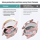 お買い得  スマートウォッチ用ケース-【4+4パック】 スクリーンプロテクター付き時計ケース と互換性があります Samsung Galaxy Watch 5 40mm / Watch 5 44mm / ウォッチ440mm / 時計444mm 傷つきにくい 頑丈 バンパーフルカバー 強化ガラス / ハードPC 腕時計 カバー