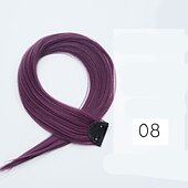 cheap Clip in Extensions-color wig Straight Synthetic Hair 24 inch Hair Extension Clip In / On 1pc / pack Soft Women&#039;s Girls&#039;