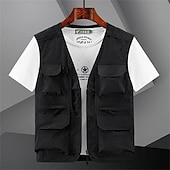 voordelige Gilets-Voor heren Vissersvest Wandelvest Kleding Bovenlichaam Buiten Ademend Lichtgewicht Multi Pocket Comfortabel Zwart blauw Grijs Vissen Klimmen Kamperen / wandelen / grotten verkennen