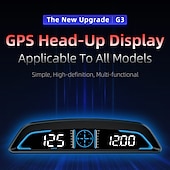 זול תצוגה עילית (עיניים על הכביש)-מד מהירות GPS דיגיטלי אוזניות אוניברסליות לרכב צג lcd גדול 5.5 אינץ&#039; הוד עם מהירות קמ&quot;ש התראה על עייפות נהיגה אזהרה על מהירות יתר מד נסיעה לכל כלי הרכב