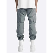 economico Pantaloni cargo-Per uomo Pantaloni cargo Coulisse sulle gambe Tinta unica Ripstop Traspirante Fine settimana Abbigliamento di strada Classico Informale Nero Giallo