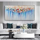 abordables Pinturas de paisajes-Mintura hecho a mano textura gruesa flores paisaje pintura al óleo sobre lienzo arte de la pared decoración cuadro abstracto moderno para la decoración del hogar enrollado sin marco pintura sin