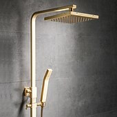 economico Rubinetti doccia-rubinetto della doccia, sistema doccia doccia a pioggia sistema di soffione body jet massaggio set doccia inclusa soffione doccia sonoro doccia a pioggia antico stile vintage nichel spazzolato