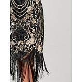 economico Abiti degli anni '20-Anni Ruggenti Anni 1920 Lunghezza al ginocchio Vestito Abito Flapper Abito da Ballo Normale Cortissima Il grande Gatsby Charleston Invitato al matrimonio Paillettes Frangia con nappe Scollo Tondo