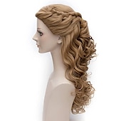 cheap Movie Character Wigs-Cinderella Wig Curly Brown Wig for Women Long Wavy Wig Girls Cosplay Halloween Wigs