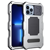 Χαμηλού Κόστους iPhone Θήκες-Θήκη τηλεφώνου για iPhone 13 12 Pro Max Ανθεκτική με Στήριγμα Προστατευτικό Φακού Κάμερας με Λαβή στον Καρπό TPU Μεταλλική