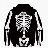 levne Chlapecké halloweenské kostýmy-Halloween chlapci 3D lebka mikina s dlouhým rukávem 3D tisk podzim zima punk vintage sportovní polyester děti 4-12 let outdoor denní vnitřní standardní střih