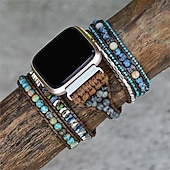 levne Pásky na hodinky Fitbit-Chytré hodinky Kompatibilní s Fitbit Versa 3 / Sense Versa / Versa 2 / Versa Lite / Versa SE Materiál Korálky Chytré hodinky Popruh Ručně Vyrobeno Vícevrstvé Nastavitelný Ručně vyráběné pletené lano