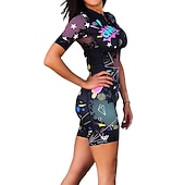 Χαμηλού Κόστους Γυναικεία ρούχα τριάθλου-Γυναικεία Μακρυμάνικο Φανέλα και σορτς ποδηλασίας Ολόσωμη στολή για τρίαθλο Καλοκαίρι Σπαντέξ Πολυεστέρας Μαύρο / Κόκκινο Πράσινο Μαύρο Πουά Καρό Ποδήλατο Ρούχα σύνολα 3D Pad / Ελαστικό / Αθλητικό