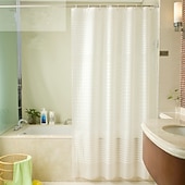cheap Shower Curtains-Peva Waterproof Mould Proof Thickened Shower Curtain 180cm*180cm(70&quot;*70&quot;) Toilet Bathroom Stripe Printing