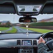 cheap Car Pendants &amp; Ornaments-Car Rosary 2 Pcs Rearview Mirror Auto Rosary Hanging Personalized Car Cross Blessing Catholic Car Medal for Truck Bike Motorcycle Car Mirror Hanging Accessories Decors