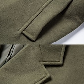 preiswerte Herren-Blazer &amp; -Anzüge-Herren Wintermantel Mantel Geschäft Casual Herbst Winter Polyester Windundurchlässig warm halten Oberbekleidung Bekleidung Stilvoll Brautkleider schlicht nicht druckbar Einfarbig Tasche Kargen