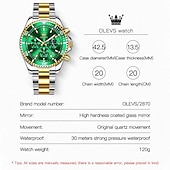 billiga Kvartsklockor-OLEVS Kvarts Klocka Gåva För Män Mode Lyx Dyk Klassisk Kvarts Herrklockor Sport Vattentåliga Rostfria Stål Rem Klockor