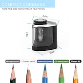abordables Material de oficina-sacapuntas de lápiz sacapuntas eléctricos cuchilla para afilar rápidamente adecuado para lápices de colores (6-8 mm) sacapuntas de escuela/aula/oficina/hogar, regalo de regreso a la escuela