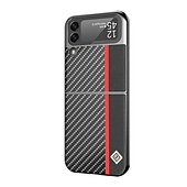 cheap Samsung Cases-Phone Case For Samsung Galaxy Z Flip 6 Z Flip 4 Z Flip 3 Flip Flip Solid Colored PC PU Leather