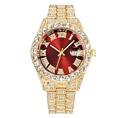 cheap Quartz Watches-Quartz Watch For Men Male Hip Hop Full Diamond Watch Luxury Stainless Steel Clock Men Analog Quartz Wristwatches Gift Boyfriend
