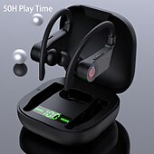 baratos Auscultadores TWS True Wireless-Fones de Ouvido Bluetooth 5.1 Esportivos com 50H de Graves Profundos Cancelamento de Ruído com Microfone IP7 à Prova d&#039;Água Fones de Ouvido Sobre a Orelha USB-C/Display LCD para Corrida