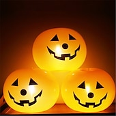 economico Illuminazione di Props di Halloween-20 pezzi di decorazioni di Halloween, palloncini di zucca, decorazioni luminose con pompa, oggetti di scena di Halloween per esterni e interni, lanterne di zucca, palloncini luminosi a LED, festa di Halloween