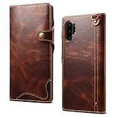 economico Cover Samsung-Custodia per telefono per Samsung Galaxy S24 S23 S22 S21 S20 Plus Ultra Note 20 Ultra Custodia a tutto corpo Porta schede in pelle colorata solida Vera pelle