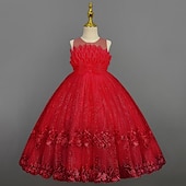 abordables Robes à Fleurs pour Filles-Enfants Fille Robe de demoiselle d&#039;honneur Robe Couleur Pleine Sans Manches Utilisation Mariage Soirée Princesse Doux Coton Maxi Robe de princesse rose Robe Trapèze Robe de demoiselle d&#039;honneur Et