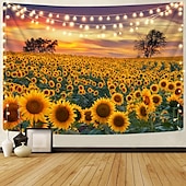 tanie gobelin krajobrazowy-wall tapestry art decor koc kurtyna piknik obrus wiszący dom sypialnia salon akademik dekoracja poliester słonecznik piękno widoki