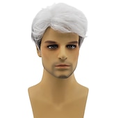 levne Párty paruky-tichý kopec 2 pánská blond paruka krátká rovná blond paruka mužské blond vlasy tepelně odolné syntetické denní nošení paruka přijít karnevalová paruka