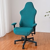 abordables Funda para silla de oficina-Funda para silla de oficina dividida, funda para silla de juego, color burdeos, elástica, lavable, funda para silla de ordenador, para sillón, silla giratoria, silla de juego, silla de jefe de