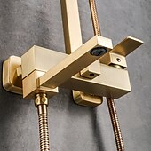 economico Rubinetti doccia-rubinetto della doccia, sistema doccia doccia a pioggia sistema di soffione body jet massaggio set doccia inclusa soffione doccia sonoro doccia a pioggia antico stile vintage nichel spazzolato