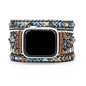 cheap Apple Watch Bands-Handmade Braided Rope Compatible with Apple Watch band Women Multilayer Beaded Beads Strap Replacement Wristband for 38mm 40mm 41mm 42mm 44mm 45mm 49mm iwatch Series Ultra 8 7 6 SE 5 4 3 2 1