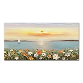 abordables Pinturas de paisajes-Mintura hecho a mano textura gruesa flores paisaje pintura al óleo sobre lienzo arte de la pared decoración cuadro abstracto moderno para la decoración del hogar enrollado sin marco pintura sin