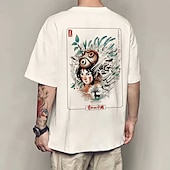 cheap Cartoon &amp; Movie Character Graphic-Princess Mononoke Mononoke Hime T-shirt Cartoon Manga Anime Graphic For Couple&#039;s Men&#039;s Women&#039;s Adults&#039; Hot Stamping