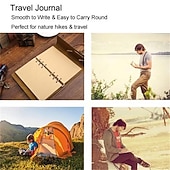 cheap Notebooks &amp; Planners-Travel Journal Notebooks Vintage PU Leather Note Book Quality Paper No Lines Thick and Smooth to Write in A6 Refillable Notebook 7 by 5 Inches 80 Sheets, Back to School Gift