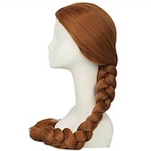 voordelige Pruiken van filmkarakters-Shrek prinses Fiona pruiken ultra-lange bruine vlecht pruik cosplay accessoire coslive Halloween pruiken